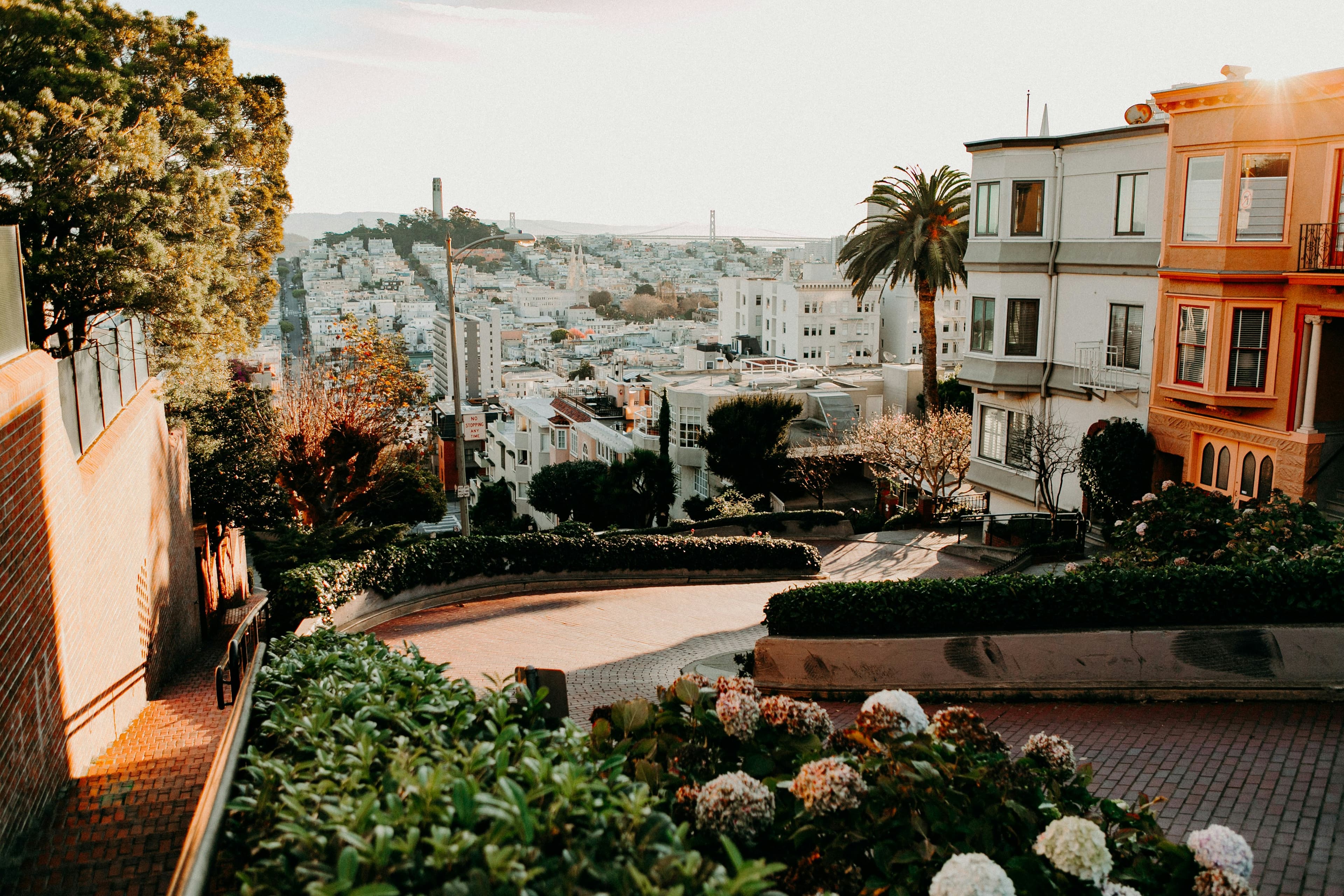 The winding, garden-lined curve of Lombard Street in San Francisco